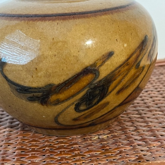 VINTAGE MID CENTURY STUDIO CERAMIC STONEWARE POTTERY VASE SMALL POT - Picture 2 of 10